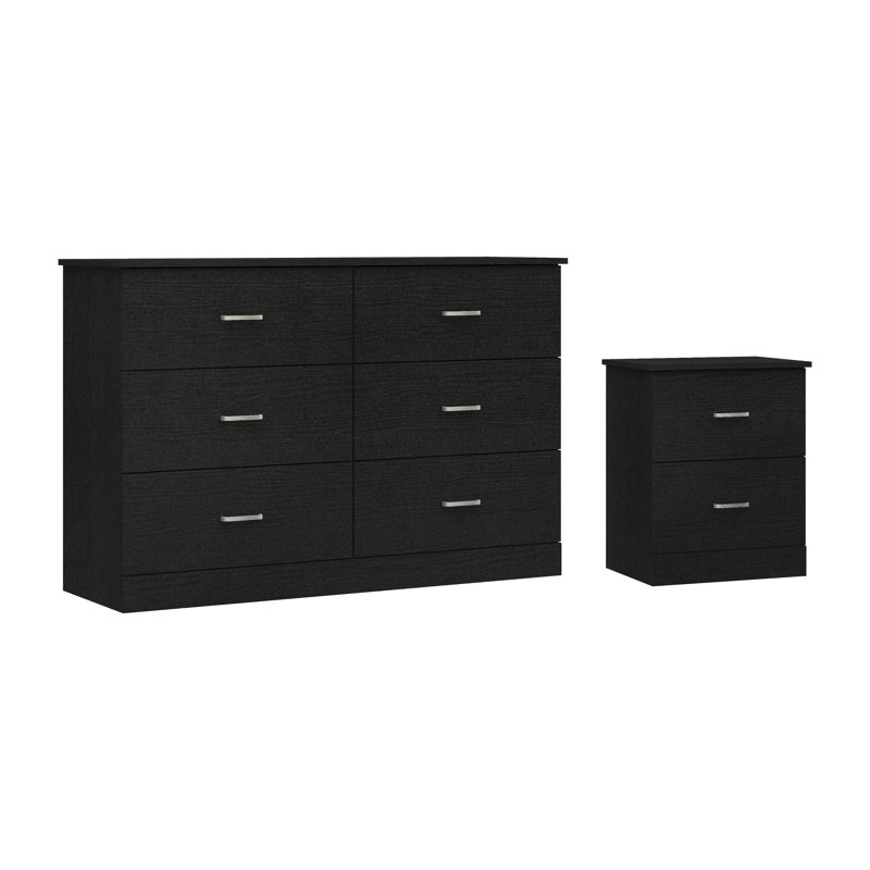 Allyannah 2 Pieces Bedroom Set, Black Oak