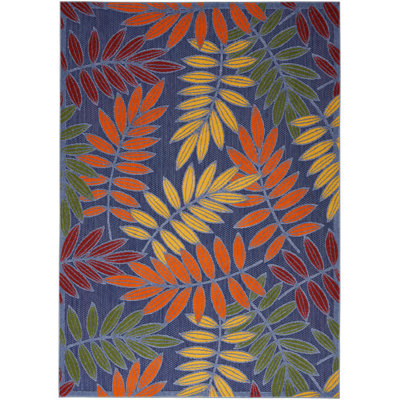 Tapis intérieur / extérieur à motif floral Isalia