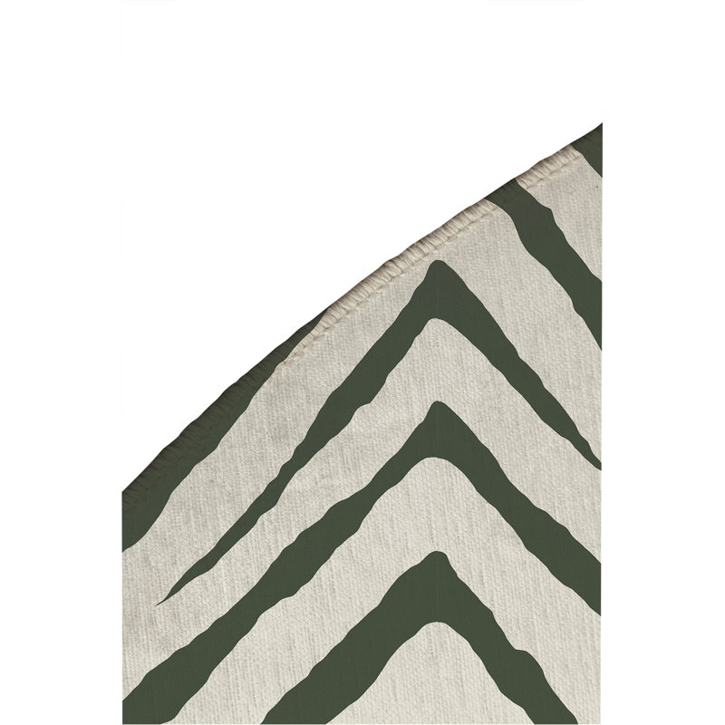Zebra Stripe Non-Slip Outdoor Rug, Round 5'