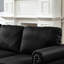 5 places et cuir de vache, design classique moderne avec clous argentés, coussins à ressorts ensachés, espace de rangement, sièges confortables, revêtement en similicuir noir facile à nettoyer, design, rond,-1547555645