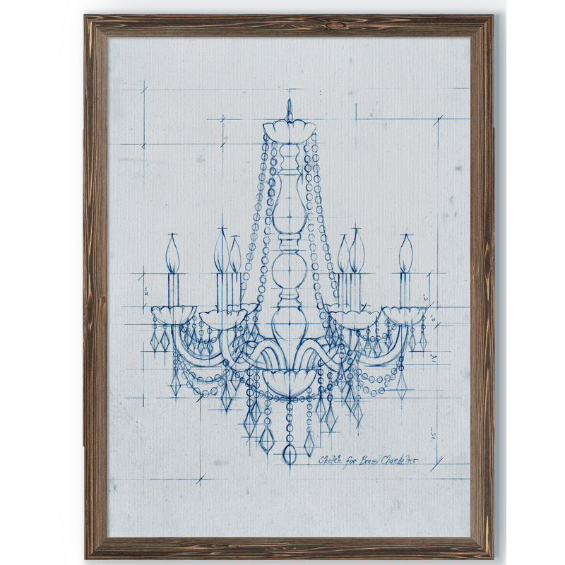 «Chandelier brouillon IV» par Paul Cezanne - reproduction d'art encadrée, H 30 po x l 22 po x P 1,25 po, Pas de tapis
