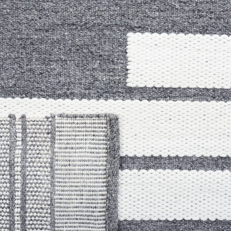 Kilim Hand Woven Performance Striped Rug, Square 6'