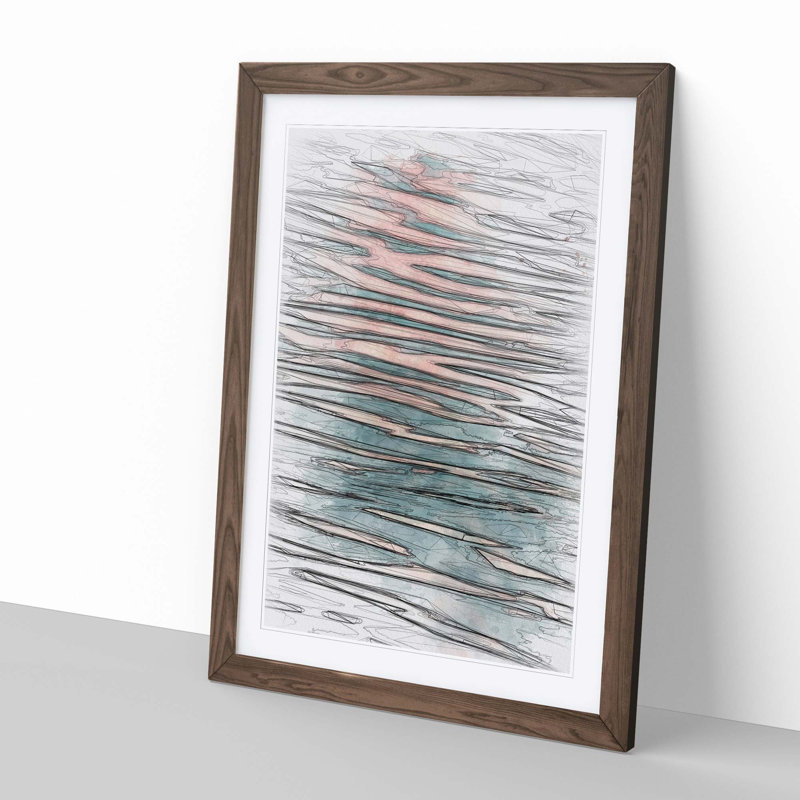 Pink Water Ripples - Framed Print, Walnut, 91cm H x 60cm W x 2cm D