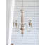 Lustre en bois à 4 lumières, luminaire suspendu avec chaîne réglable pour le vestibule de la salle à manger de la cuisine, ampoule non incluse
