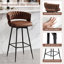 Tabouret de bar pivotant et rembourré moderne avec motif tissé-2006566766-2006566760