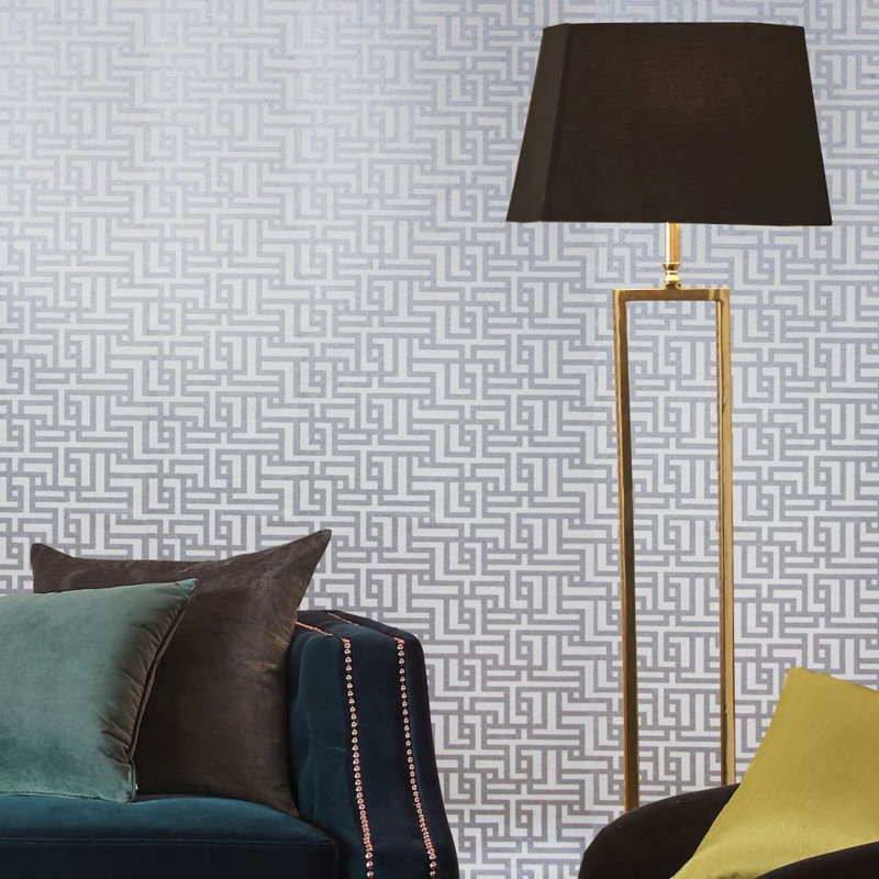 Zen Geometric Metallic Wallpaper Roll, Chalk