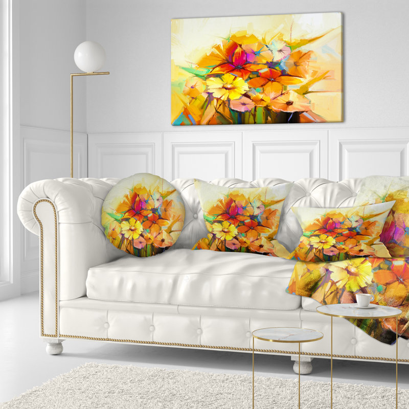 Fantastique fleurs gerbera colorées - coussin décoratif imprimé floral