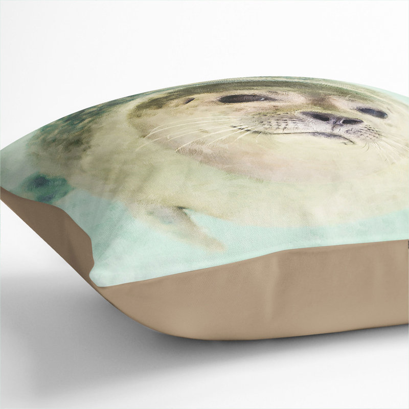 Seal Scatter Cushion, 40cm H x 40cm W x 15cm D, Stone