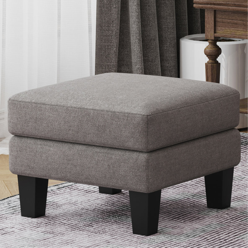 Siège gris en tissu gris - Polyvalent comme tabouret à chaussures et siège rembourré épais avec ressorts hélicoïdaux élastiques intérieurs Matériau de revêtement intérieur