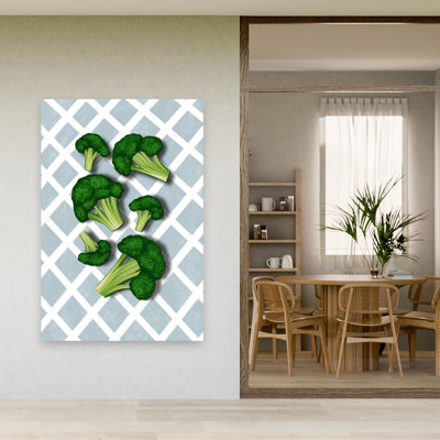 Fresh Green Broccoli Florets Geometric Organic Vibrant Plant Wall Art Print