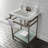 Kingston Brass Sheridan 24-Inch Ceramic Console Sink with Stainless Steel Legs and Glass Shelf (3-Hole)-54822238-54822240