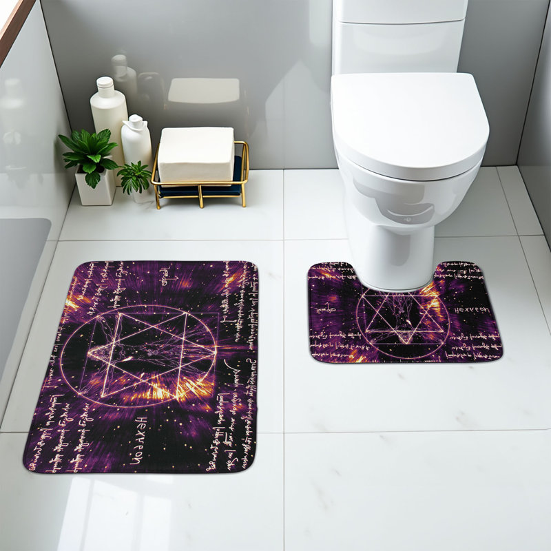  Ensemble de tapis de salle de bain géométrique 2 pièces