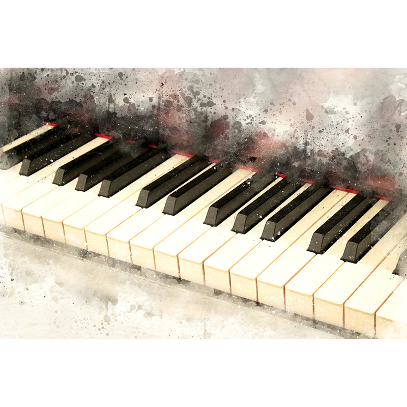 Orango, clavier du piano sur toile par Punnarong, H 32 po x l 48 po
