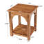 Table de bout en bois massif de 19,7 po, table d'appoint arquée avec tablette pour le salon