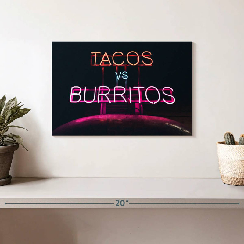 Tergel tacos contre burritos, H 8 po x l 12 po
