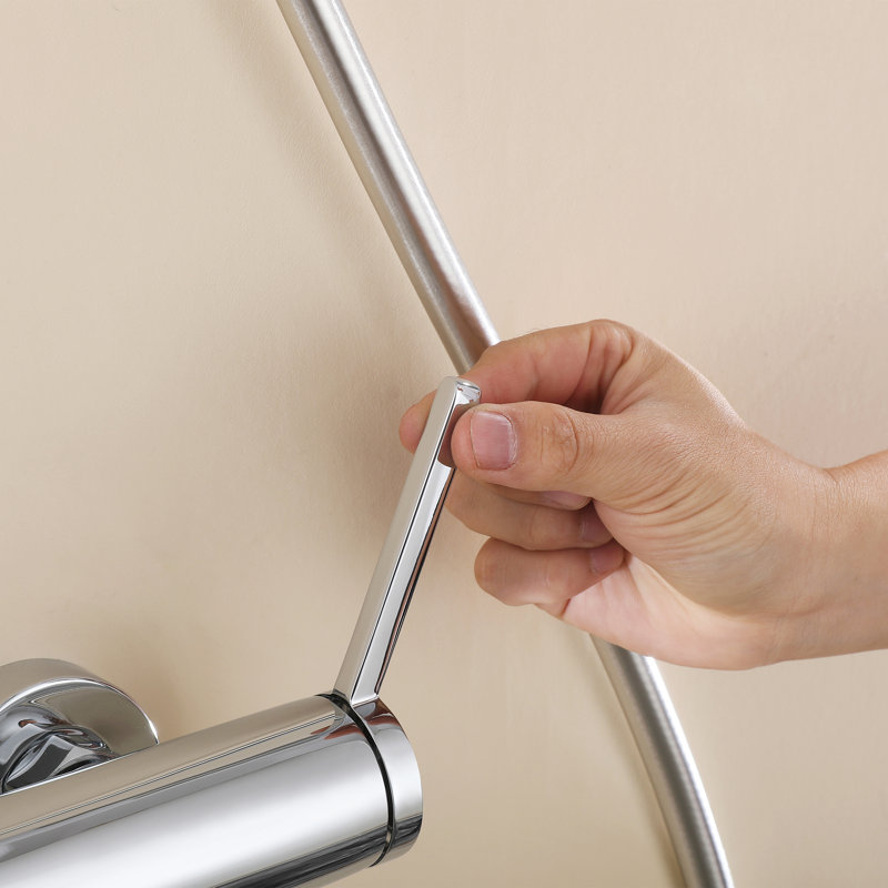 Système de douche à effet pluie, pommeau de douche à main, fixation murale, Argent