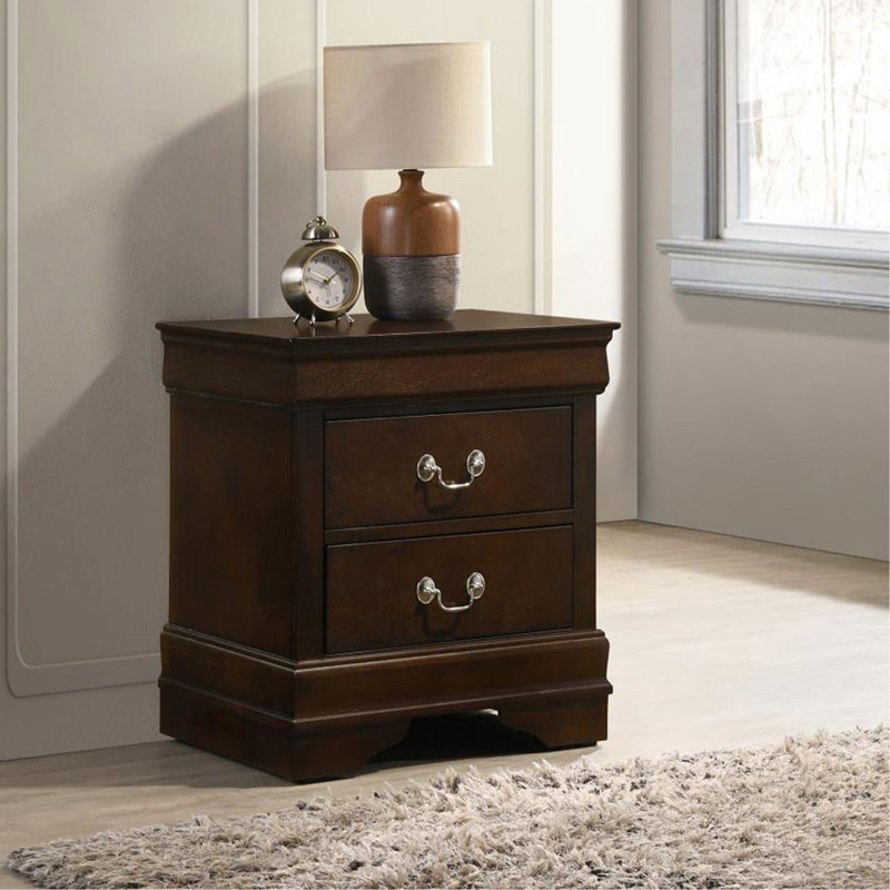 MDF Nightstand With 2 Drawers, Cappuccino