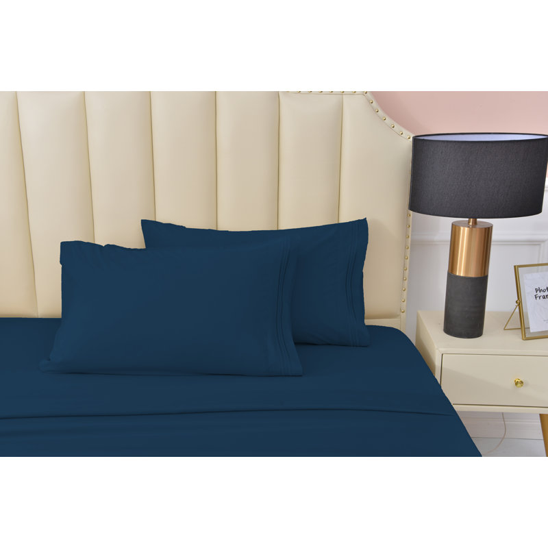 Ensemble de draps en rayonne de bambou, Grand, Bleu de cobalt