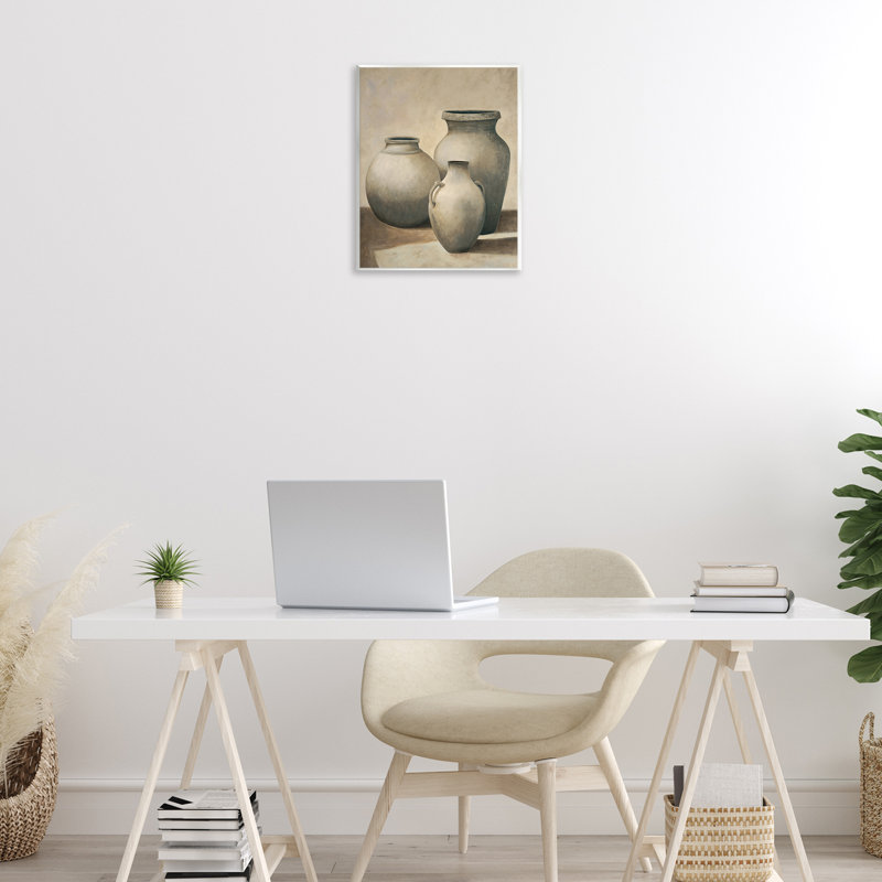 Trio de vases, plaque murale Nature morte, conception d'André Mazo
