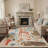 Safari Jungle Animals & Botanical Kids Area Rug, Machine Washable, Inspired Faux Wool - High-Rebound Foam & Non-Slip Backing-613450652