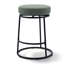 Tabouret de bar pivotant sans dossier moderne, tabouret de bar rond rembourré en lin mélangé avec structure en métal, ensemble de 3-1612403176-1612403179
