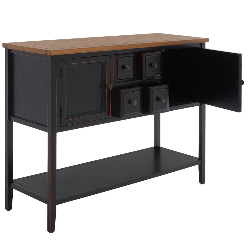 Sadie 45.7'' Solid Wood Console Table, Black
