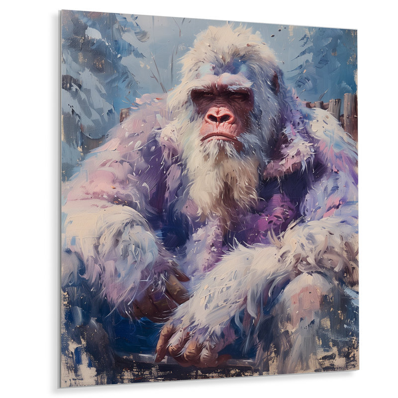 Rose, gris, été, Sasquatch Sanctuary II - Bigfoot, art mural, salon, Métal métal, H 20 po x l 12 po x P 1 po