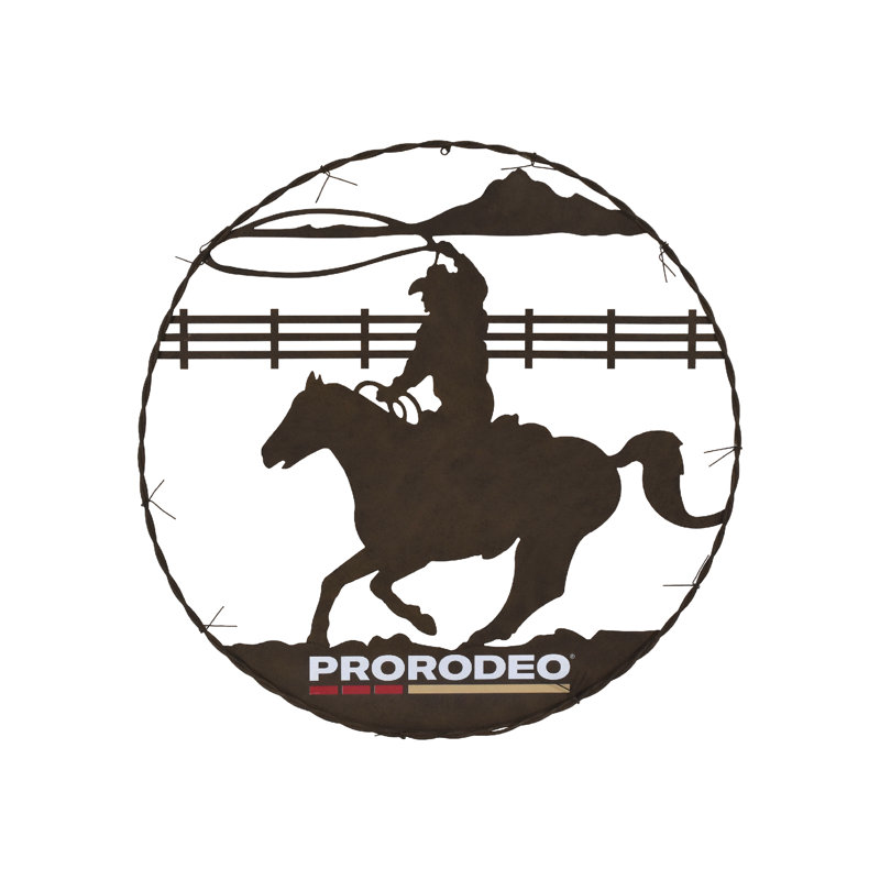 Art mural américain en métal barbelé ProRodeo Cowboy - Rustic Western Decor