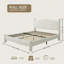 Structure de lit Cloud, lit plateforme tapissier Boucle avec tête de lit ronde douce et pieds cylindriques-1178262845