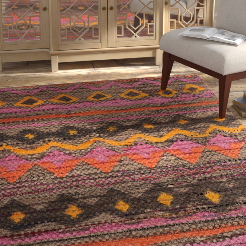 Burrell Cedar Brook Hand Loomed Cotton Geometric Rug, Rectangle 4' x 6'