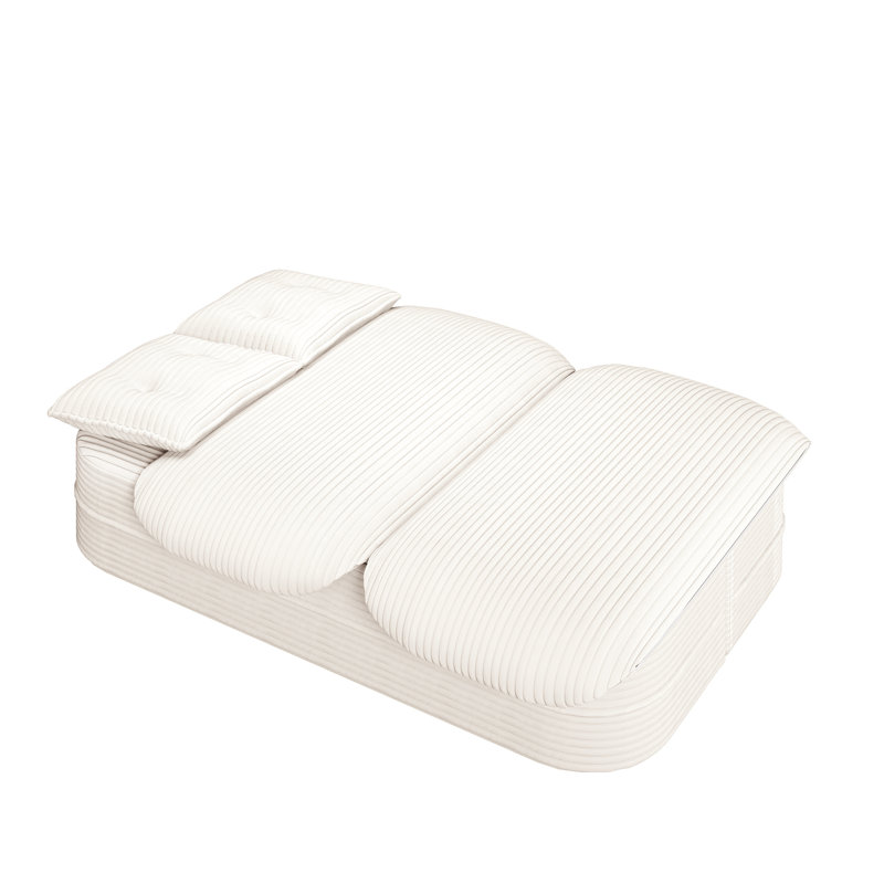 Canapé-lit pliable de 78,7 po de largeur 21 po, avec coussins moelleux, velours côtelé, convient pour une chambre à coucher, couverture polyvalente convertible, 2 mousses à haute résilience, revêtement en velours côtelé, salon peu encombrant