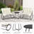 Patio 3-Piece Metal Rocking Chair Set Sling Conversation Set With White Cushions-1644914733
