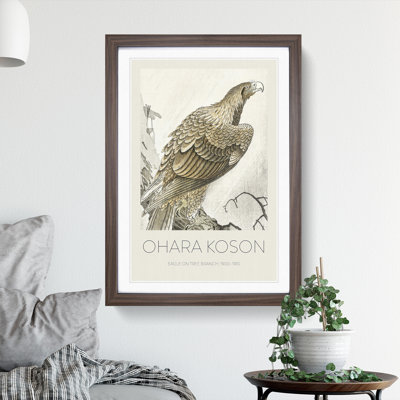 Eagle On A Tree Branch by Ohara Koson - Single Picture Frame Print