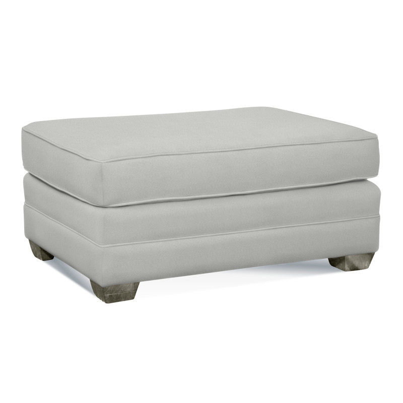 Bedford Upholstered Ottoman, Greystone, Light Blue and White Stripe; 0256-54