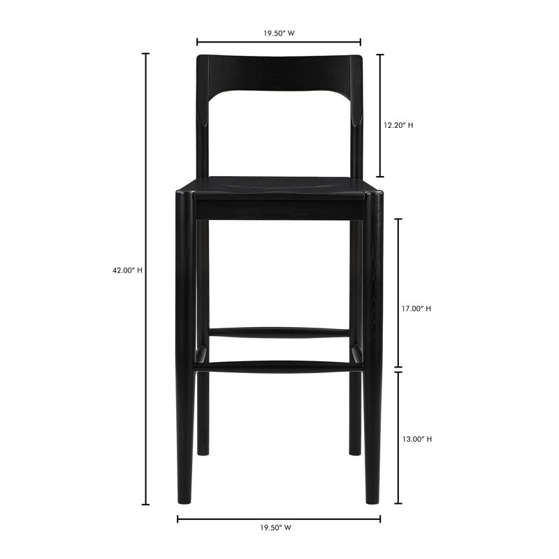 Bar and Counter Stool, Black, Bar Stool (30" Seat Height)