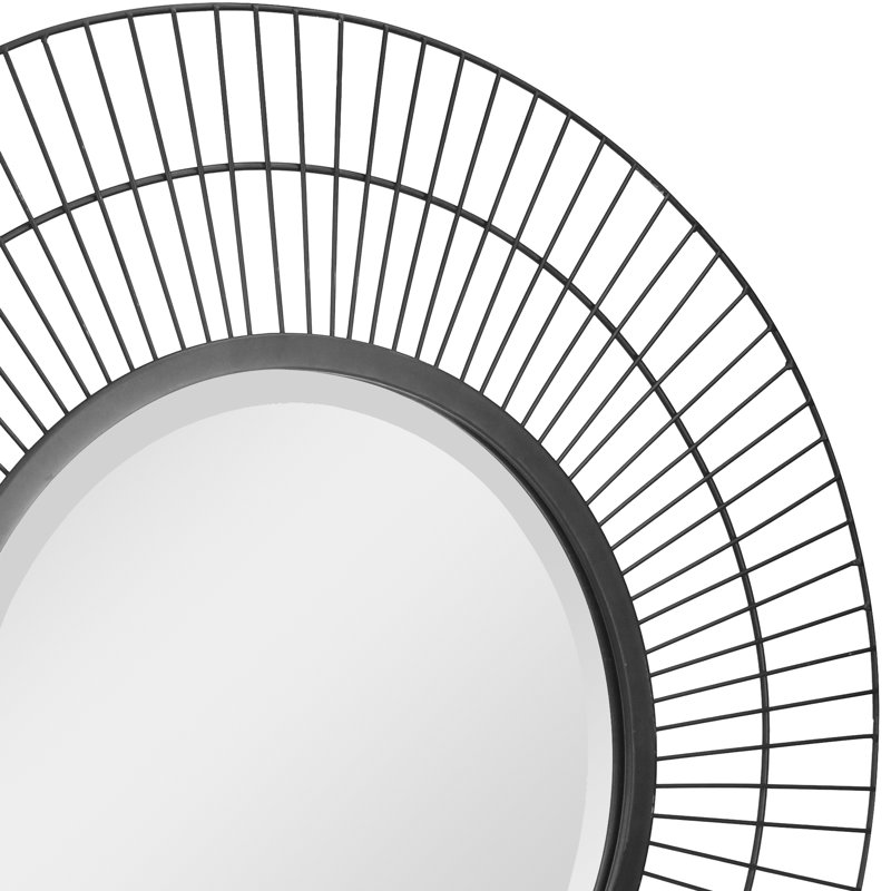 Miroir d'appoint Halfeti, Noir, 23,82 po x 23,82 po
