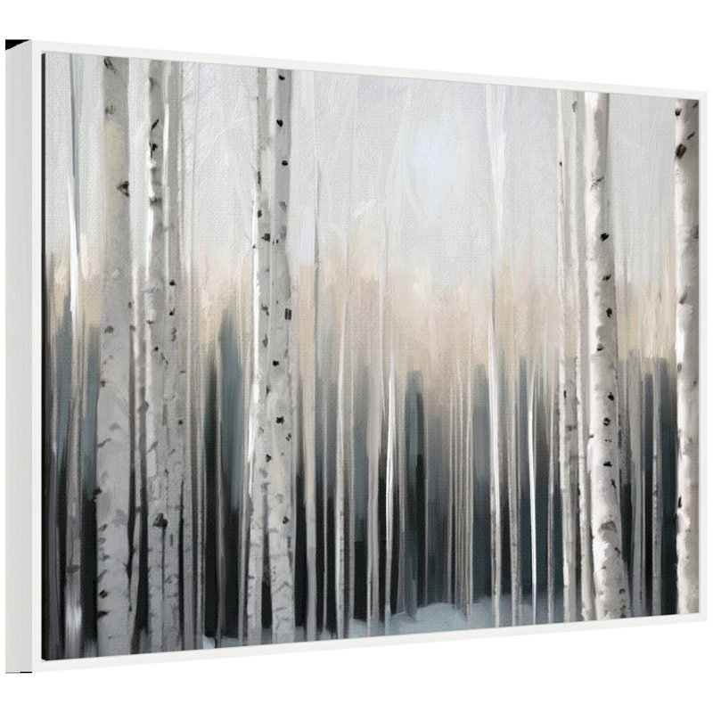 «Birch Tree Glow» par Mary Sparrow, reproduction d'art sur toile encadrée