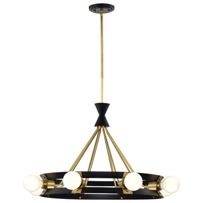 Marba 8 - Light Dimmable Wagon Wheel Chandelier