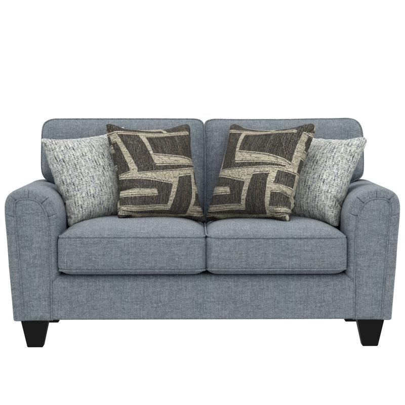 Soft Blue Upholstered Loveseat