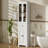 67.57" Tall Bathroom Storage Cabinet With Tempered Glass Doors, Adjustable Shelves & Drawer – Modern Freestanding Linen Tower, Soft-Close Design-404527372