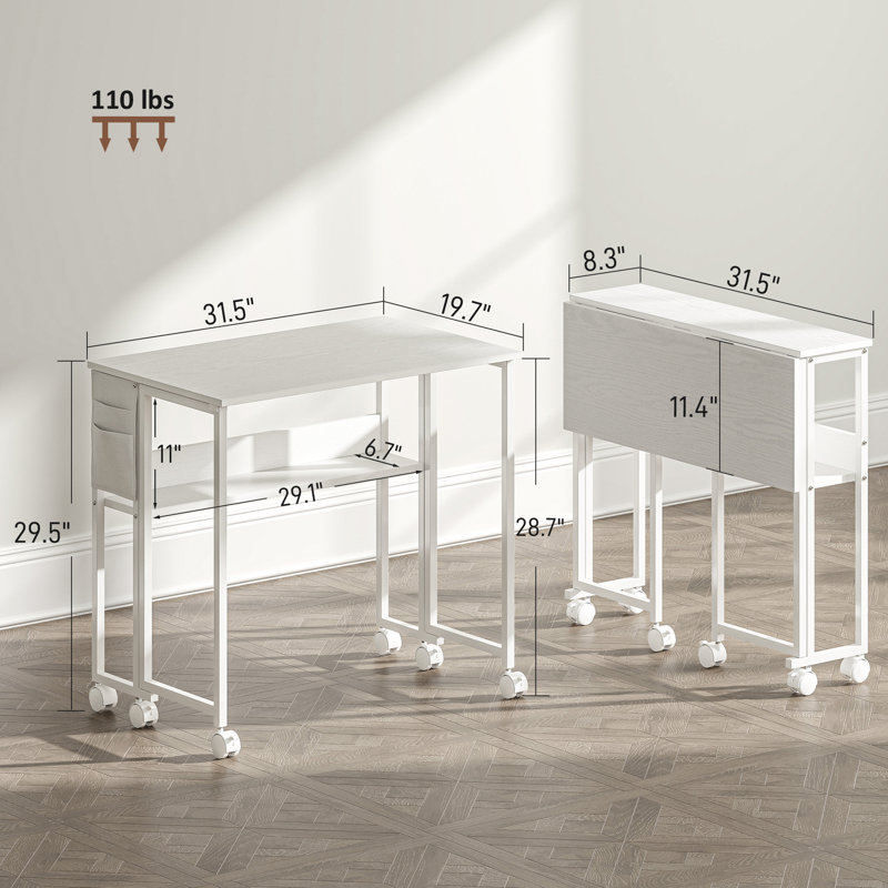 Bureau d'ordinateur pliant (sans tabourets)