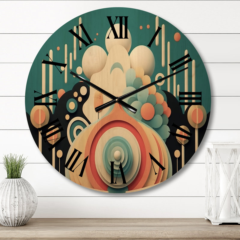 Horloge murale moderne en bois Ranna, Moyenne