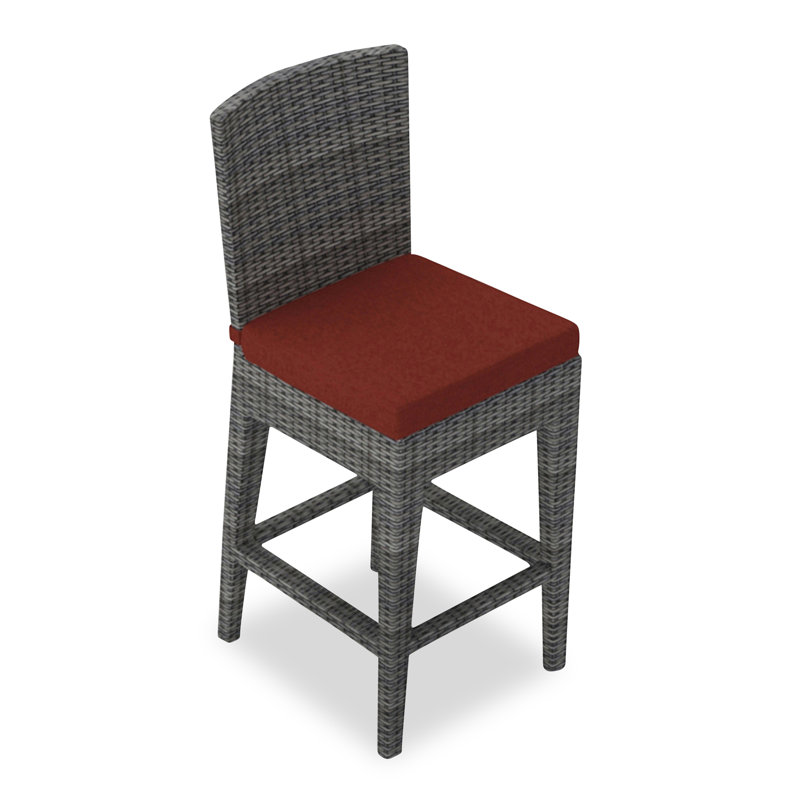 Tabouret de bar 25 po Azilyn, Toile Sunbrella® beige chiné, 25", Ardoise texturée