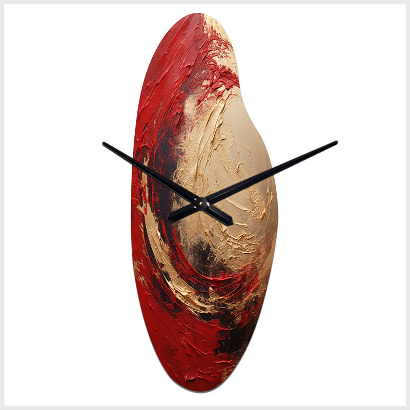Frett - Curved Shape Large Abstract Spirals 3D Wall Clock, Moyenne