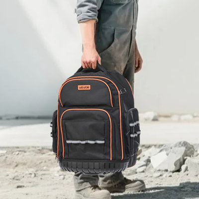 Rolling Tool Backpack 45 Pockets Heavy Duty Roller Tool Bag on Wheels
