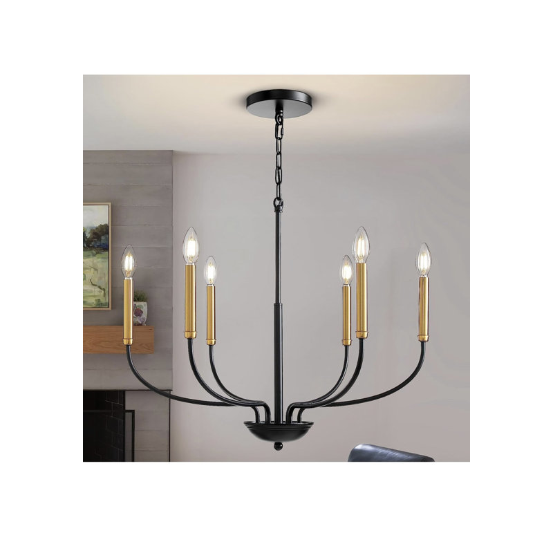 Lustre à 8 lumières, 6 ampoules