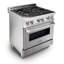 Ensemble de cuisine 2 pièces avec cuisinière à double combustible autoportante de 30 po et hotte murale de 30 po-58900894