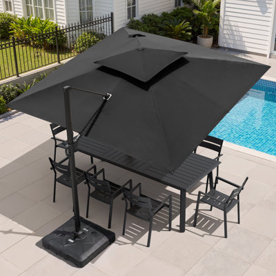 118'' Square Cantilever Umbrella with Weighted Base
