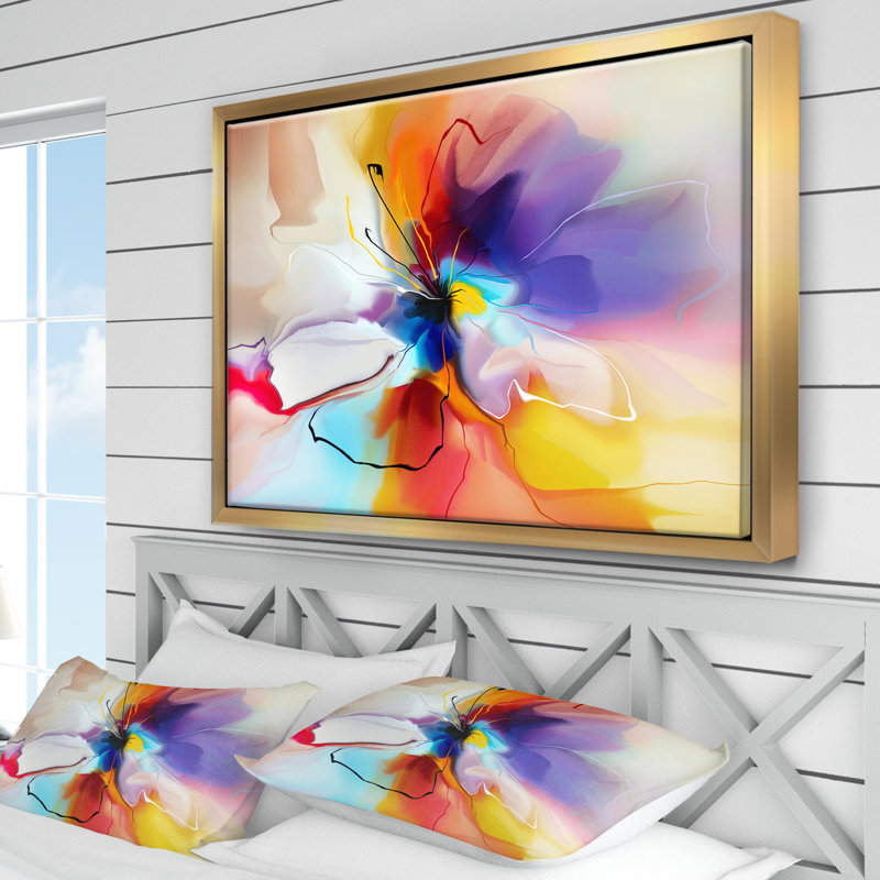 Creative Flower - impression d'art graphique, H 30 po x l 40 po x P 1,5 po, Cadre doré