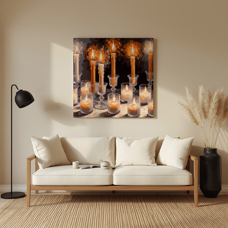 Bougie de Noël en verre givré, H 96 po x l 96 po x P 0,05 po